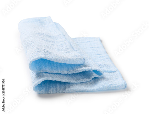 Cuadro en lienzo soft light blue folded towel on white background