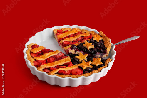 Tasty American flag pie on ...