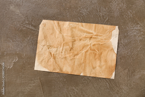 Old crumpled paper sheet on...