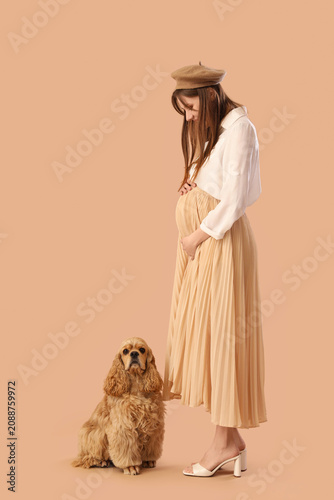 Beautiful pregnant woman wi...