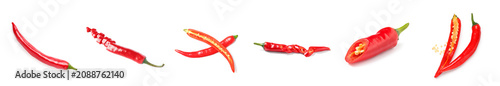 Red chili peppers whole and...