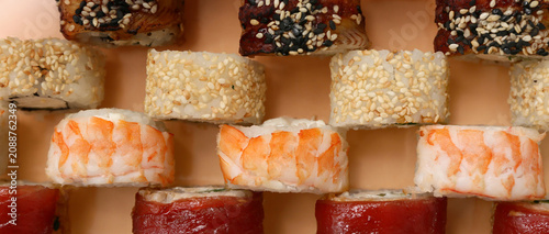 Close-up of assorted sushi ...
