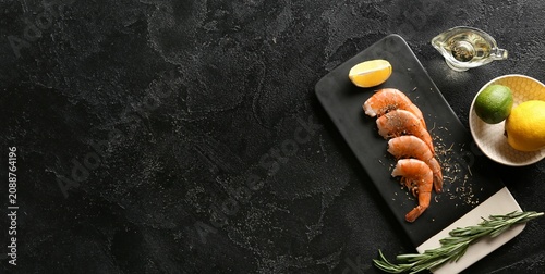 Fresh shrimp with lemon and...