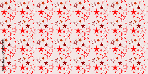 Abstract star seamless pattern with red tone confetti shapes texture is perfect for festive digital website backdrop banner and commercial holiday wrap print decoration