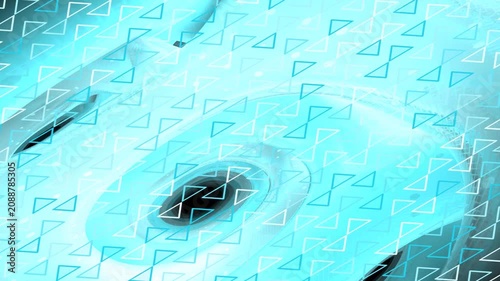 Abstract Blue Close Up Eyeing Triangles in Bright Setting