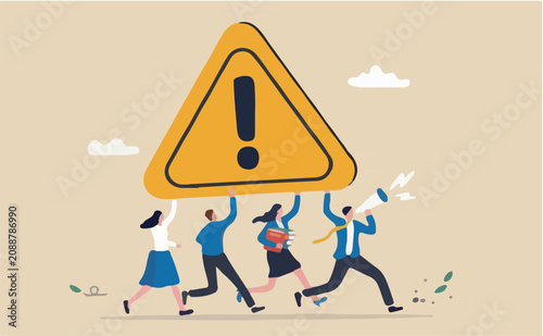Photography Attention message announcement, important communication or advertisement, beware