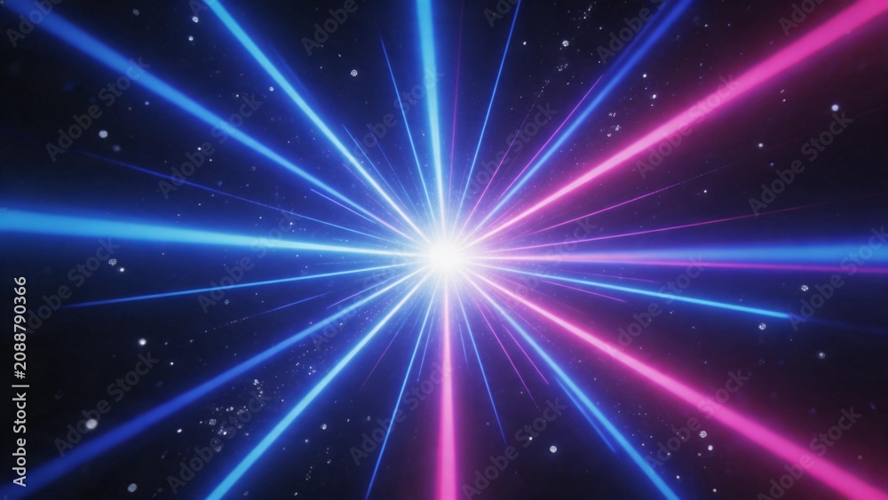Fototapeta premium Colorful light beams radiating from center