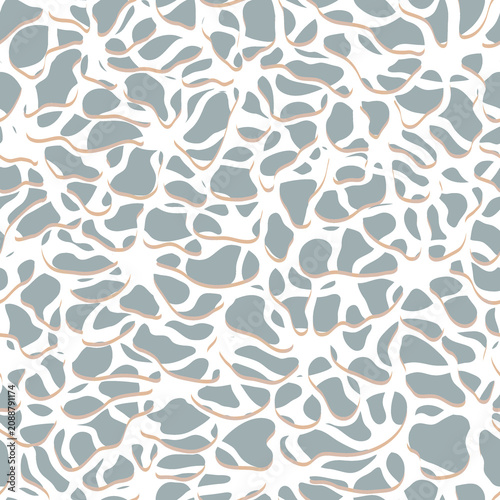 Psychedelic organic texture with biomorphic shapes in calm pastel tones. Calming visual rhythm background for interior decor, wallpaper, wall panel, textile, floor tiles, furniture upholstery. 