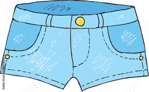 Blue jeans shorts illustration isolated vector