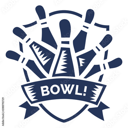 Schilderij op canvas Bowl skittle badge sticker