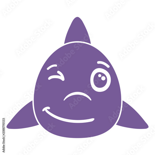 Εκτύπωση καμβά Shark wink head muzzle flat