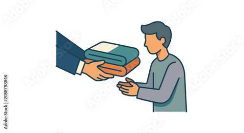 Handing Over Stacked Towels, Receiving Service