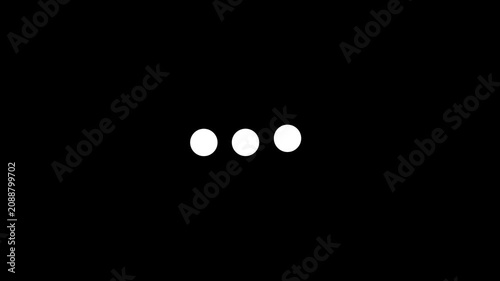 Minimalist Three Dot Loading Animation on Black Background