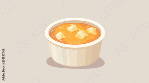 Creamy soup dish with cubes