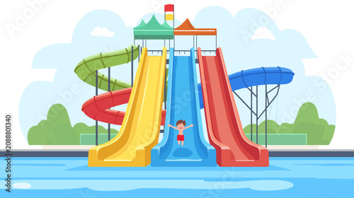 Water park slide fun summer recreation activity