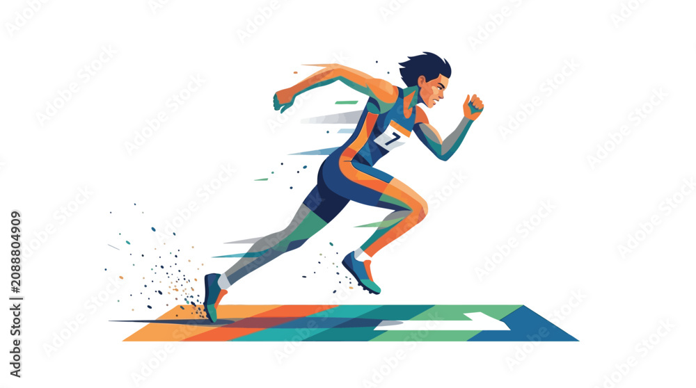 Obraz premium Modern flat vector illustration of professional people collaborating in a creative workspace