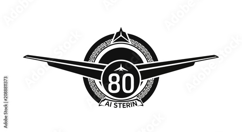 Tableau sur toile 80th Anniversary Aviation Emblem with Winged Badge Design