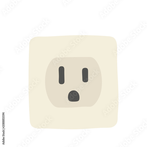 Illustrated Surprised Face Electrical Outlet