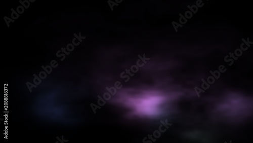 Tableau sur toile Abstract cosmic nebulae with glowing purple and blue hues against a dark backdrop
