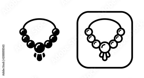Foto Decorative necklace pendant icons in filled and linear illustration styles