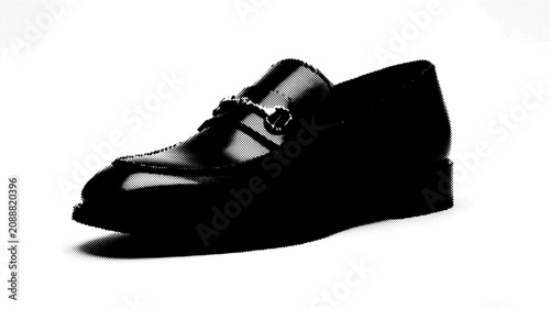 Bild auf Leinwand Black leather loafer shoe with metallic buckle detail vector