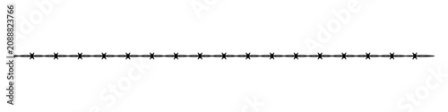Tableau sur toile Hand drawn barbed wire border with continuous line art