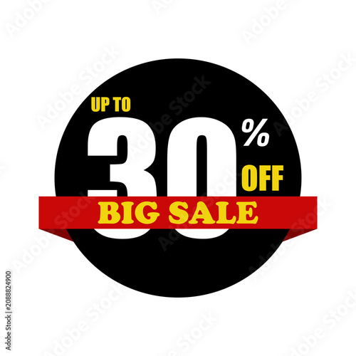 Big Sale 30% Off Discount Badge Stock Vector