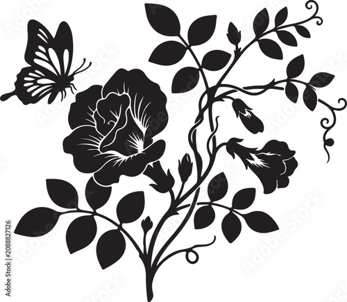 Seamless Floral Vector Pattern with Rose Flowers and Leaves Elegant Botanical Nature Illustration for Wallpaper Textile Surface Design and Decorative Background