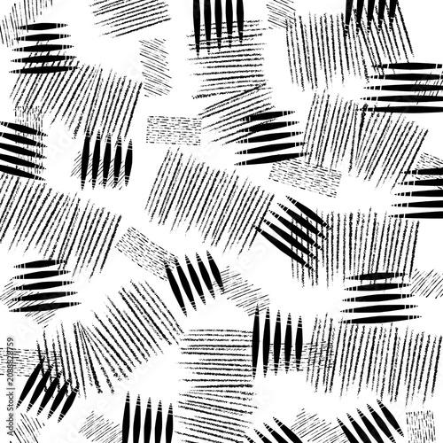 Abstract black and white textured line pattern background