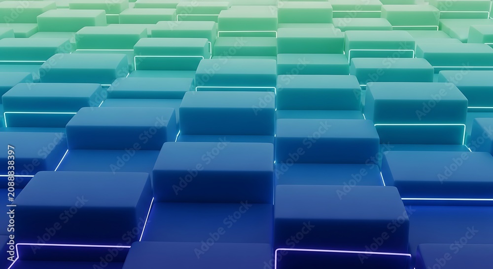 Fototapeta premium 3d server racks in a data center with blue lighting