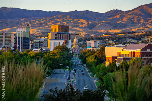 Foto Boise Capitol Boulevard Skyline at Sunset