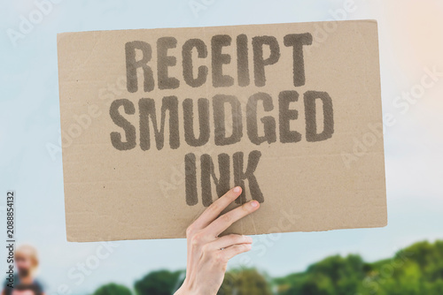 Foto "Receipt smudged ink" Purchase slip got blurred