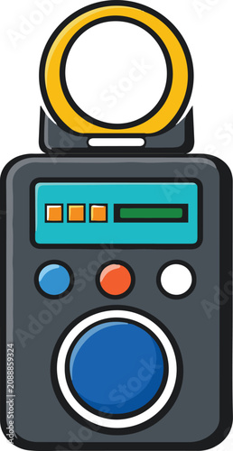 Fotografija Colorful vector light meter icon, photography tool, digital illustration, graphi