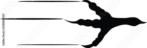 Eagle Paw Print Silhouette on White Background ? Bird Footprint Track Vector Icon, Raptor Claw Print Symbol, Wildlife Illustration.eps