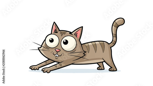 Fotografie Cartoon cat with surprised expression.