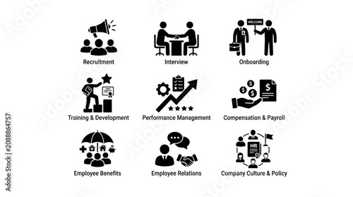 Business icons for human resources management.