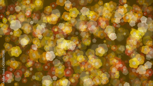 Procedural Art of Bokeh transparent floral stars background