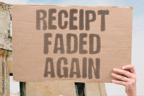 Foto "Receipt faded again" Store slip printed illegibly