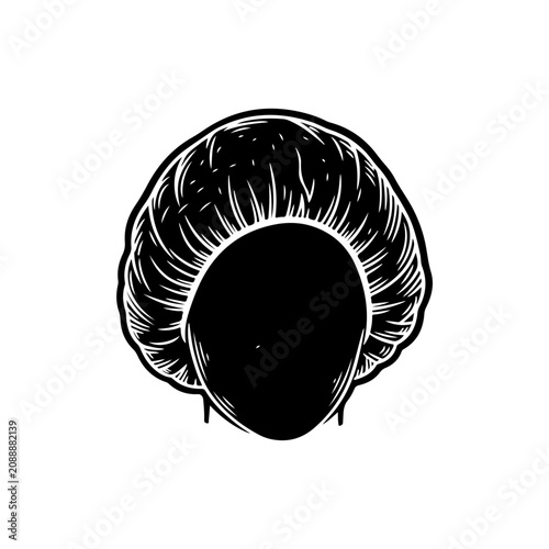 Illustration of a person wearing a shower cap.
