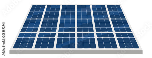 Blue photovoltaic solar panel energy module.