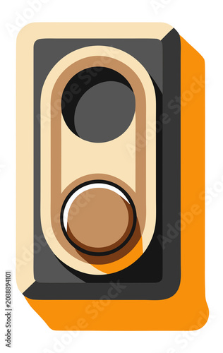 Modern smart doorbell device with push button.