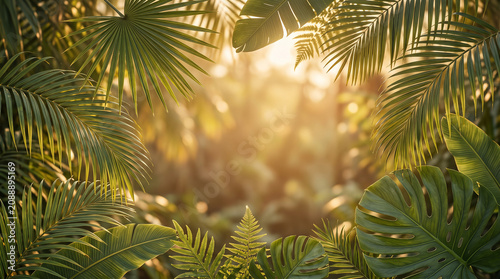 Tropical Palm Leaves Background