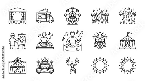 Canvastavla Festival Icons: Music, Food, Funfair, Art, Dance, Entertainment & Celebration Li