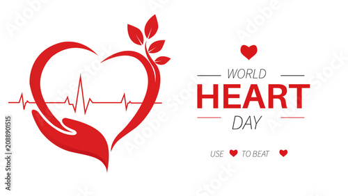 World Heart Day Infographic Design with Heart and Pulse Line Symbol