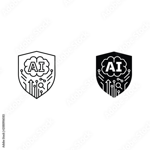 Ai logo with abstract design and geometric shapes abstract geometric technology