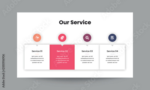 Our Service Presentation Slide Template for Business Solutions and Offerings