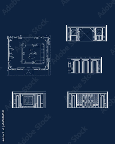Foto D:\interior\autocad\2568_04_22\1\Elevation drawing, interior design drawing, liv