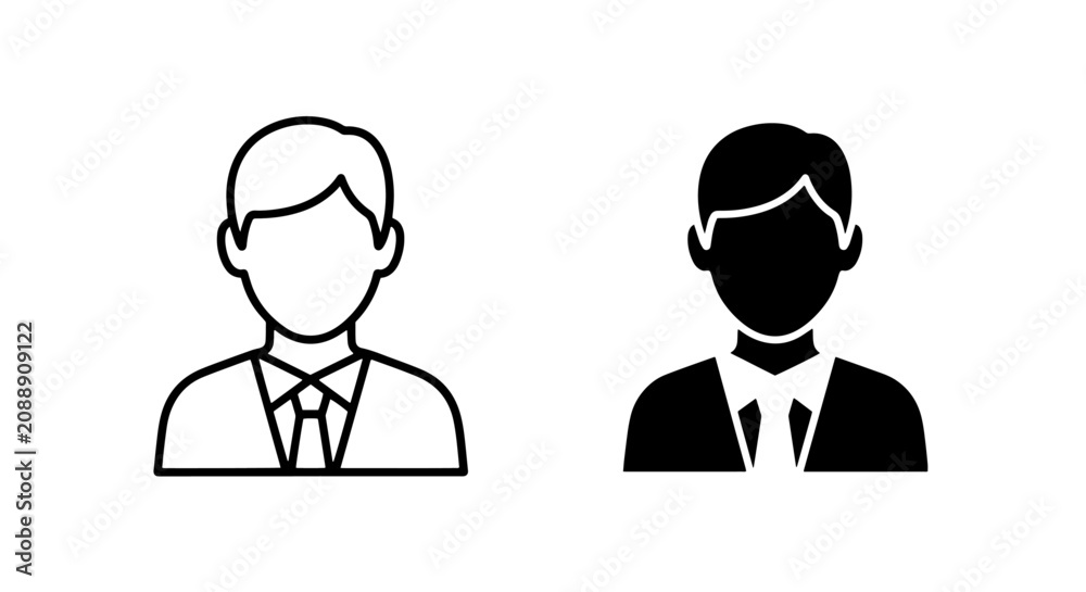 Fototapeta premium Businessman professional user profile avatar icon set with businessman