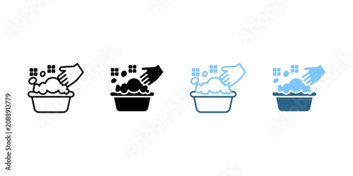 Tableau sur toile hand wash laundry basin icon set multi style