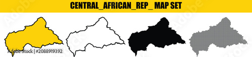 Fotografie Central african republic map set with various styles